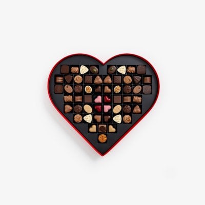 Pralines Selection 54 pc Heart box Red Velvet