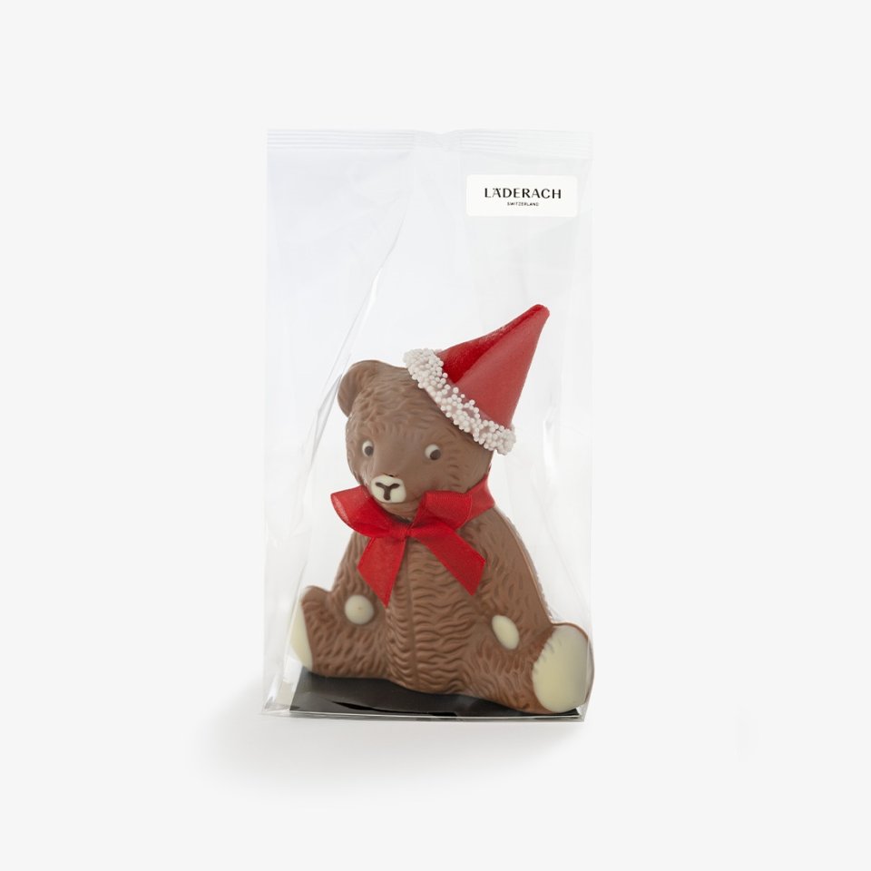 Milk Chocolate Bear with Santa Hat