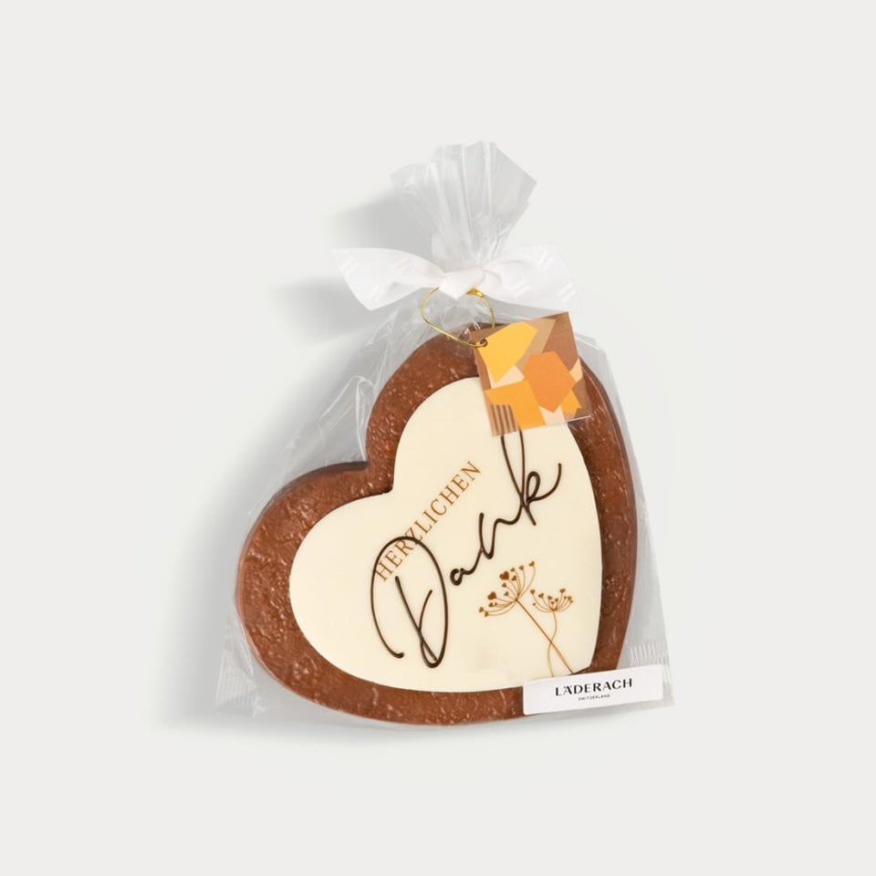 FrischSchoggi Greeting Heart Herzlichen Dank by Läderach
