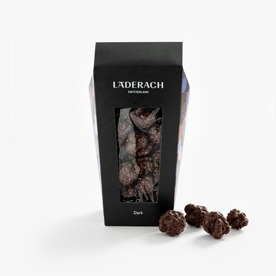 M-Chocolat Poche Popcorn Dark 185g - Crunchy Caramelized Popcorn Coated in Rich 70