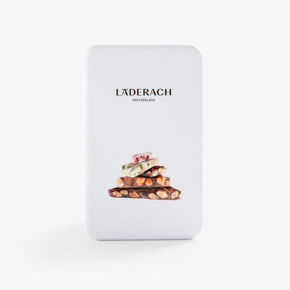 FrischSchoggi Tin: A Gourmet Selection of Fresh Broken Chocolates