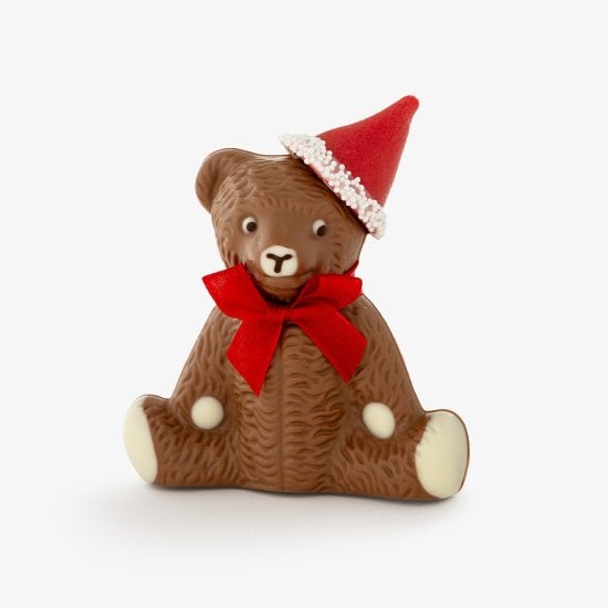 Milk Chocolate Bear with Santa Hat