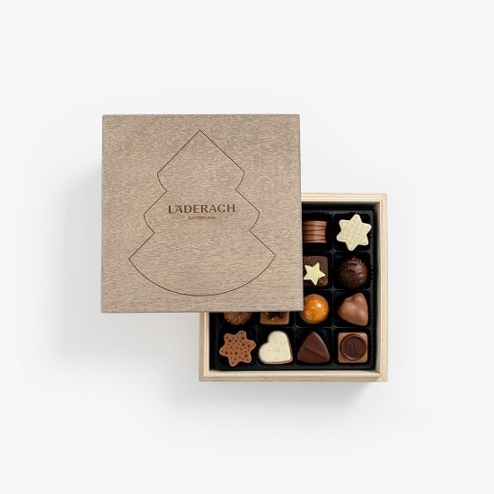 Pralinés assortiert 32er Weihnachts Holzbox