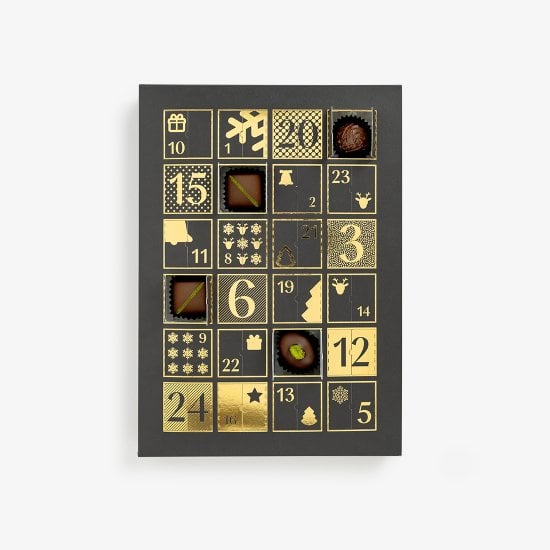 Calendrier de l'avent noir  Motif de Noël 2024