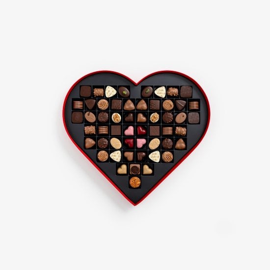 Pralines Selection 54 pc Heart box Red Velvet