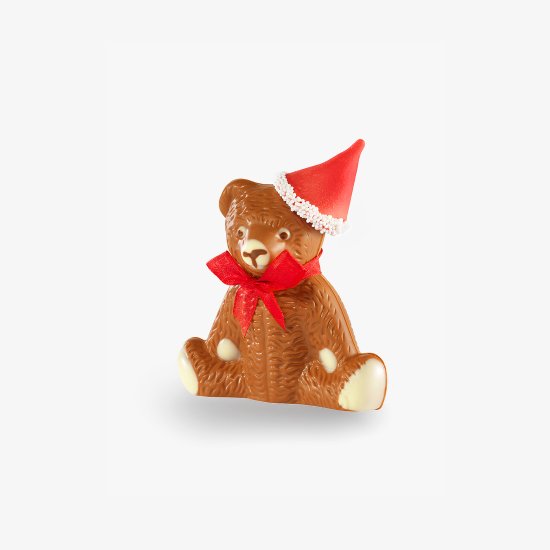 Milk Chocolate Bear with Santa Hat
